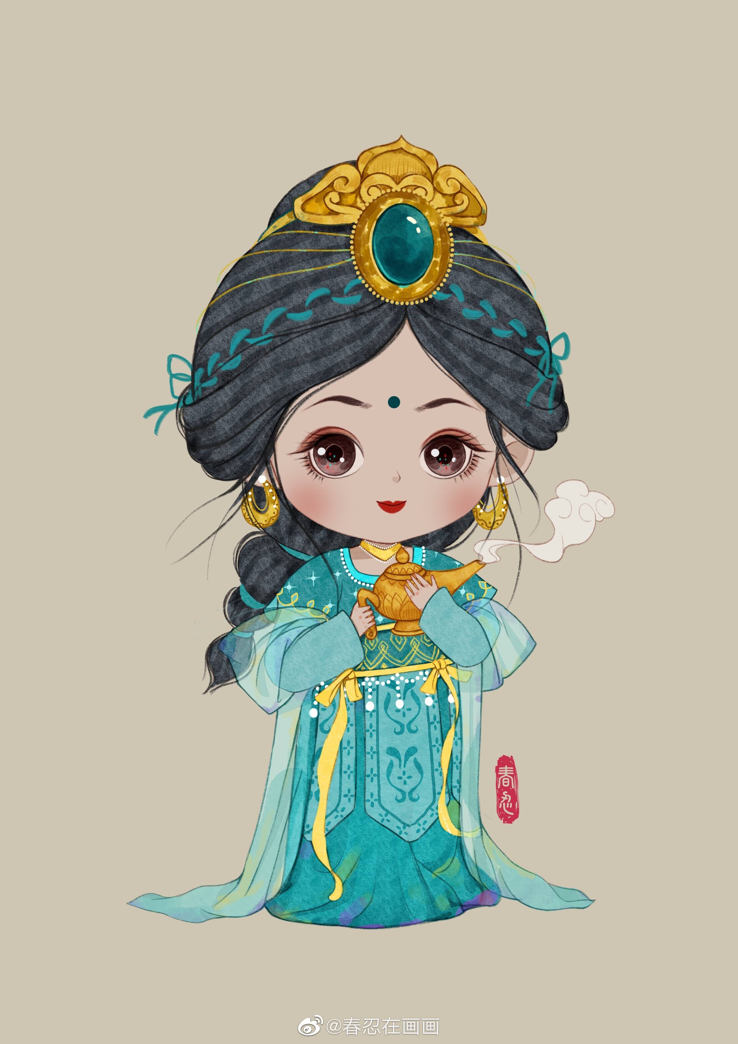 迪士尼公主穿越到古代会是什么样呢?_插画_星座_古风