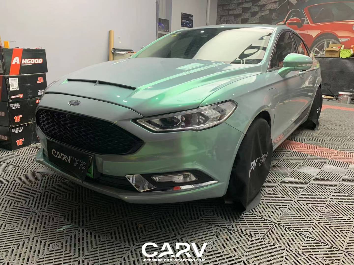 福特蒙迪欧卡孚改色膜梦幻松石灰