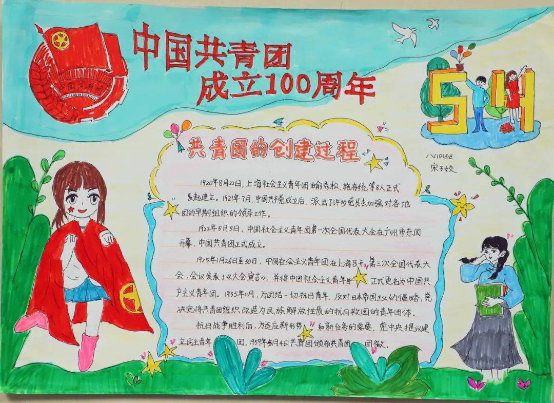 衡水市第三中学举办纪念中国共产主义共青团成立100周年手抄报展