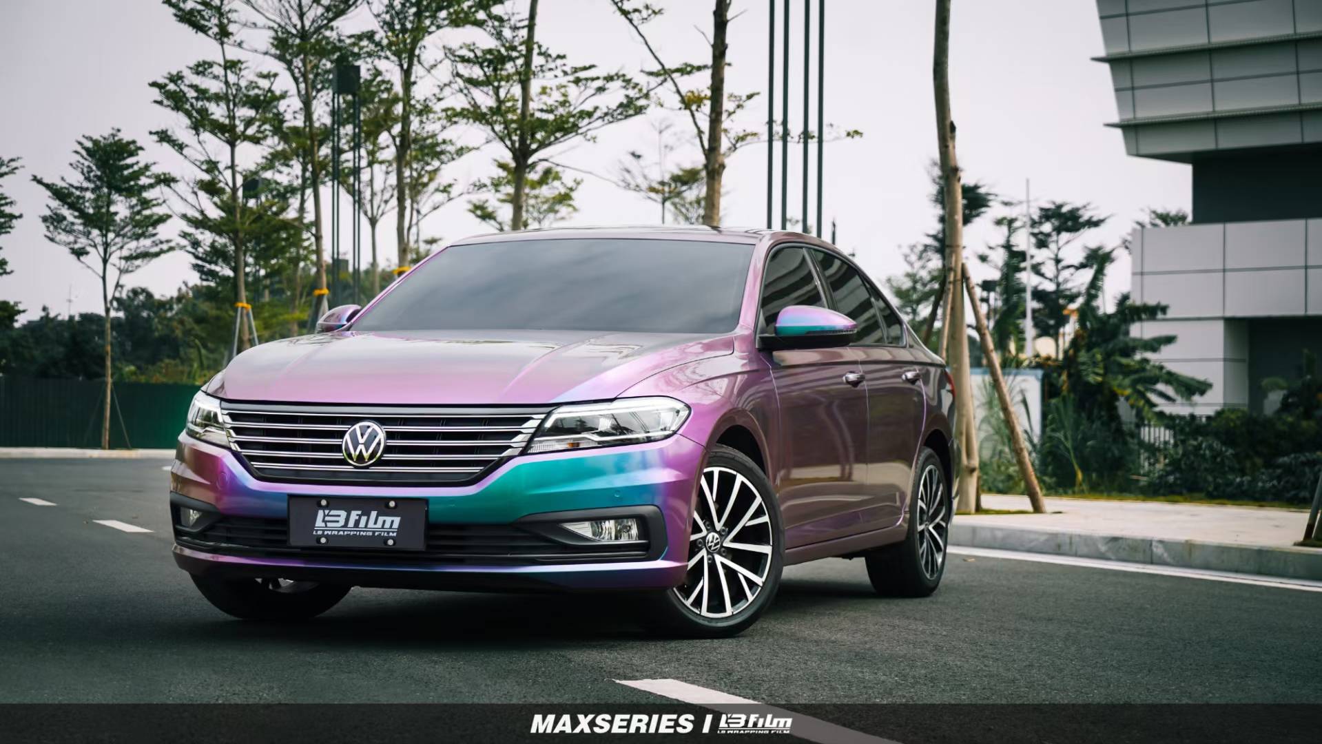 大众朗逸lbfilm改色膜pet朝霞紫