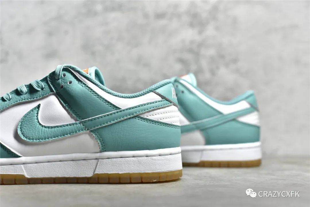 耐克蒂芙尼绿 nike dunk low teal zeal 水鸭青低帮运动鞋_橙色_白色