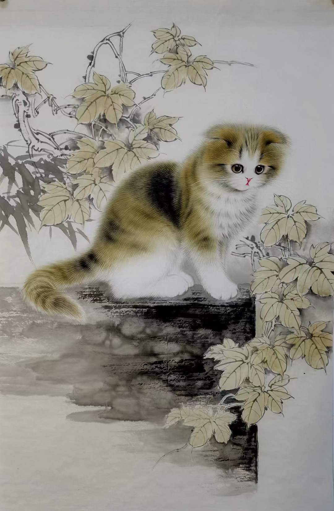 中美协秦文轩猫画:玲珑可爱 吉祥富贵