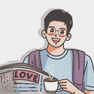 卡通头像情侣一人一张拼尽全力活得漂亮