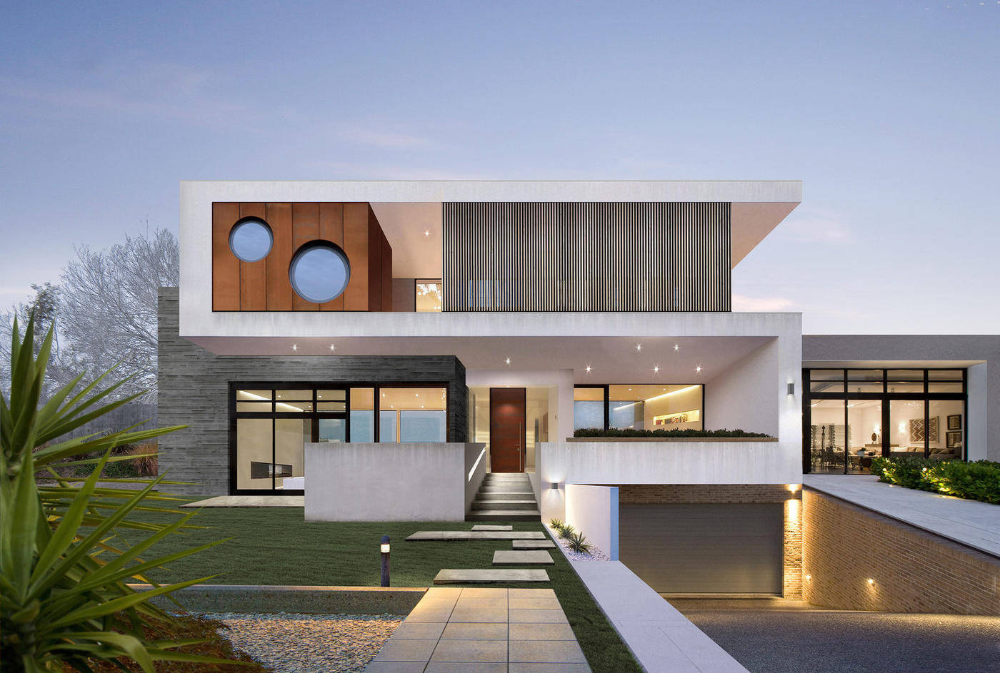 重庆四川农村自建别墅 带地下室两层现代风格设计案例分享_建筑_客厅