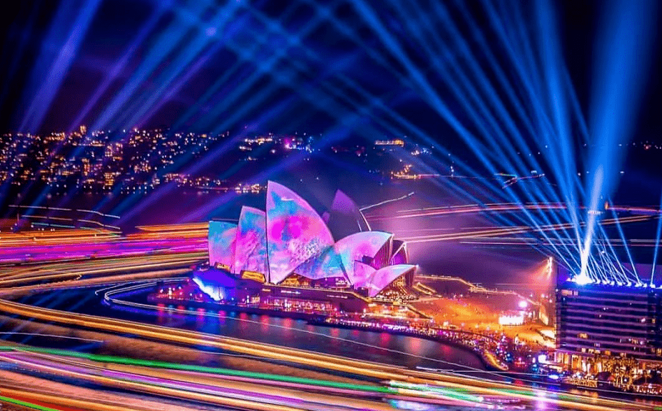 灯光秀悉尼灯光节以灯光音乐创意抒写城市之魂