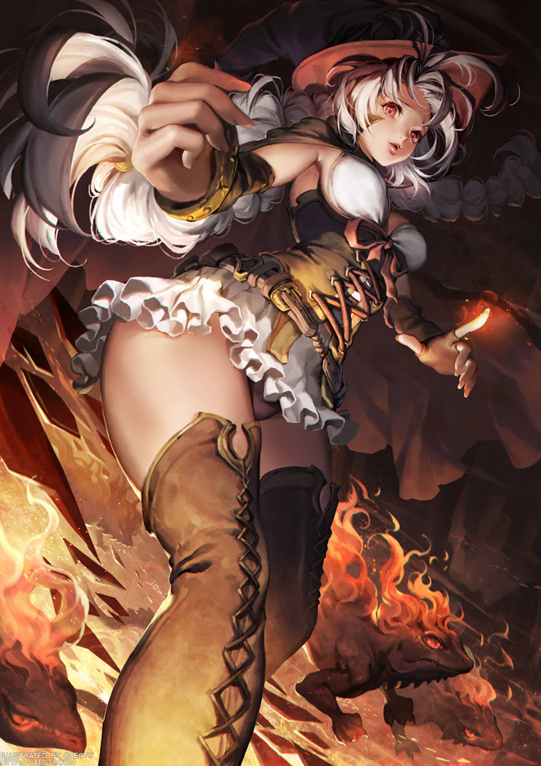 又萌又飒的韩系厚涂美少女插画眼神灵动美艳