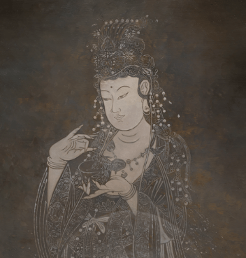 那是出自唐代大画家阎立本之手的《杨枝观音》