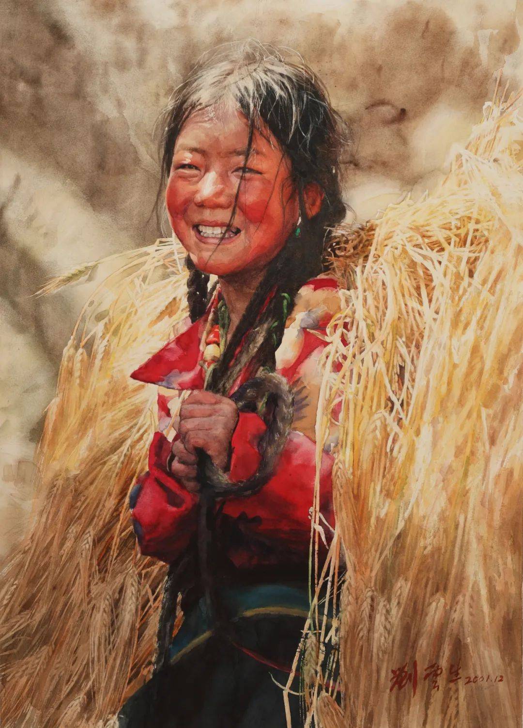 原创愿风调雨顺国泰民安刘云生水彩