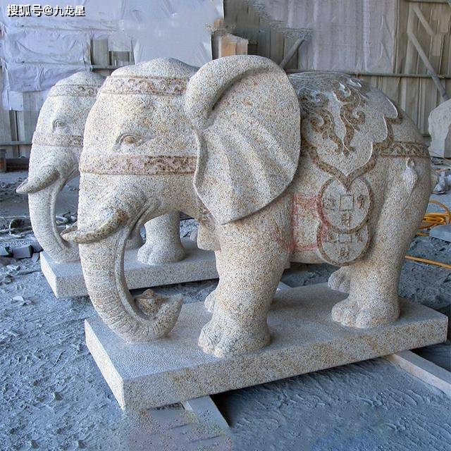 寓意吉祥喜庆的门镇石象都有哪些形态和象征_大象_石雕_鼻子