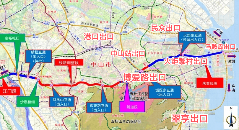 第二出口火炬开发区黎村出口,第三出口火炬开发区博爱路出口,第四出口