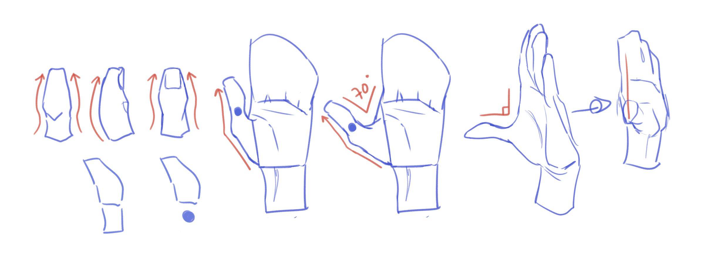 不会出错的画手部方法!动漫人物手部结构画法!_手指_手掌_拇指