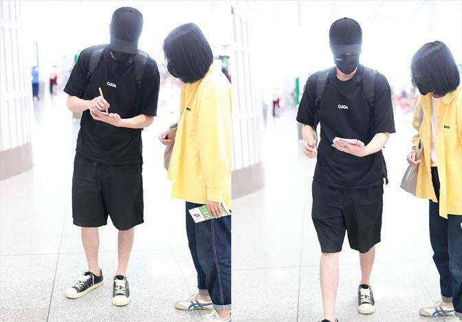 原创赵又廷现身机场人气高低头签名状态巨星范足穿短裤腿毛太浓密