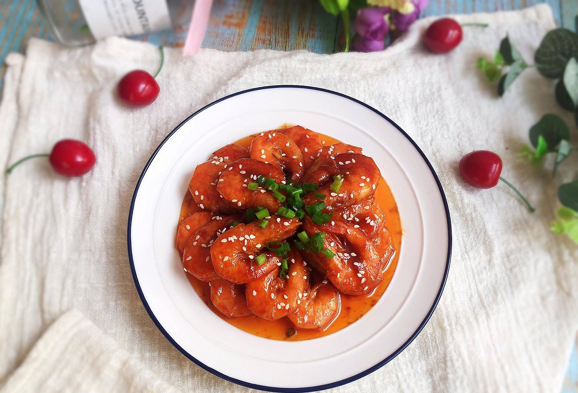 番茄焗大虾图片