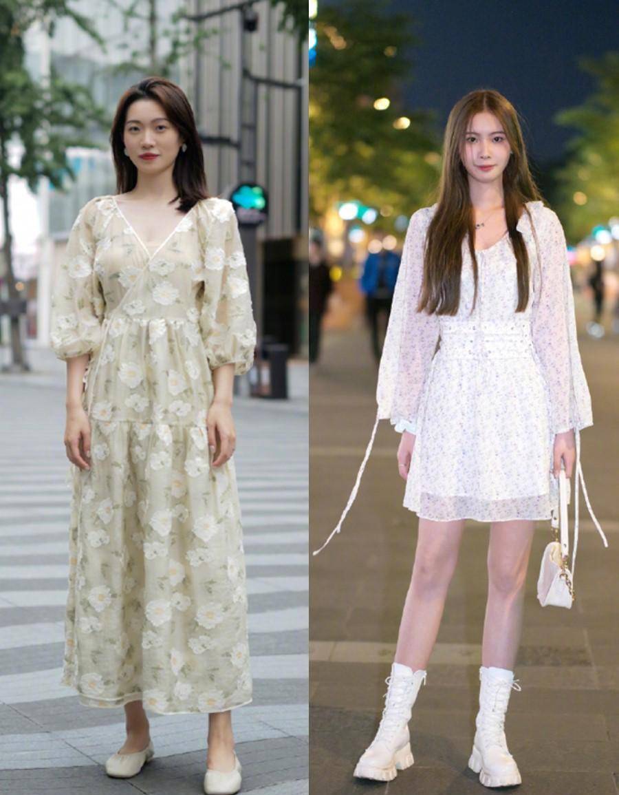 原创夏天少穿裤子最美碎花裙低跟鞋搭配穿过都爱了