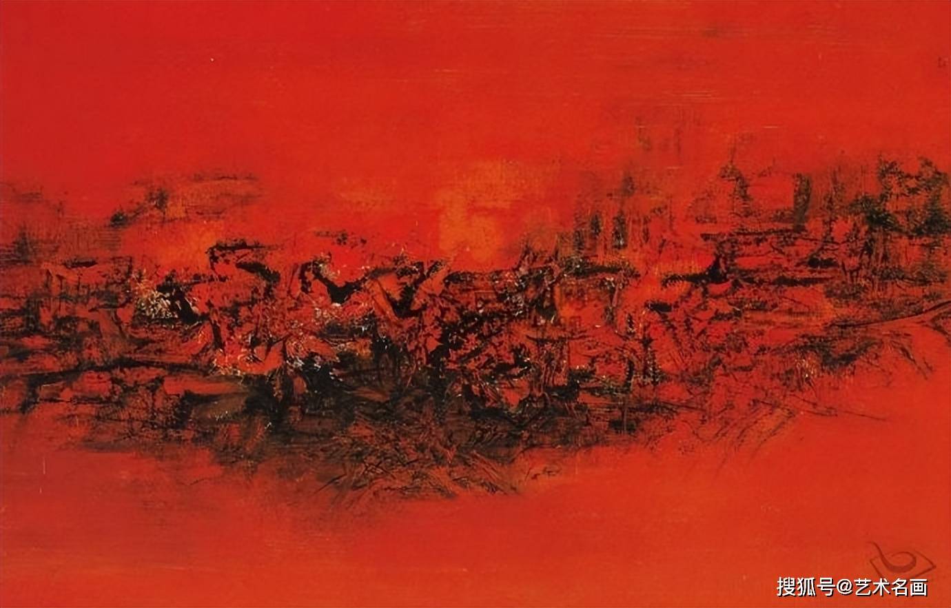 富有韵律感的现代抒情抽象油画作品︱赵无极