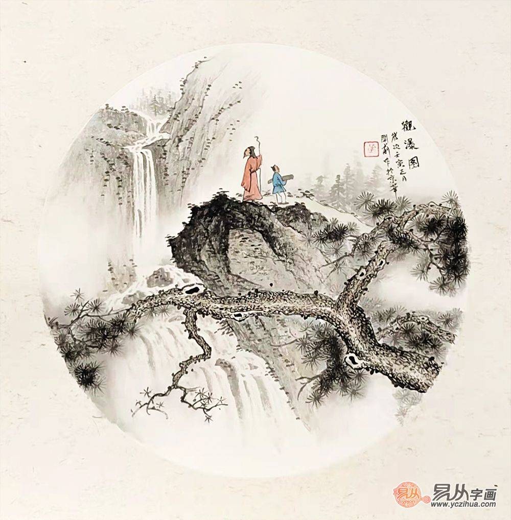 实力派山水画家黄开前——圆形扇面国画作品欣赏_笔墨_创意_风格