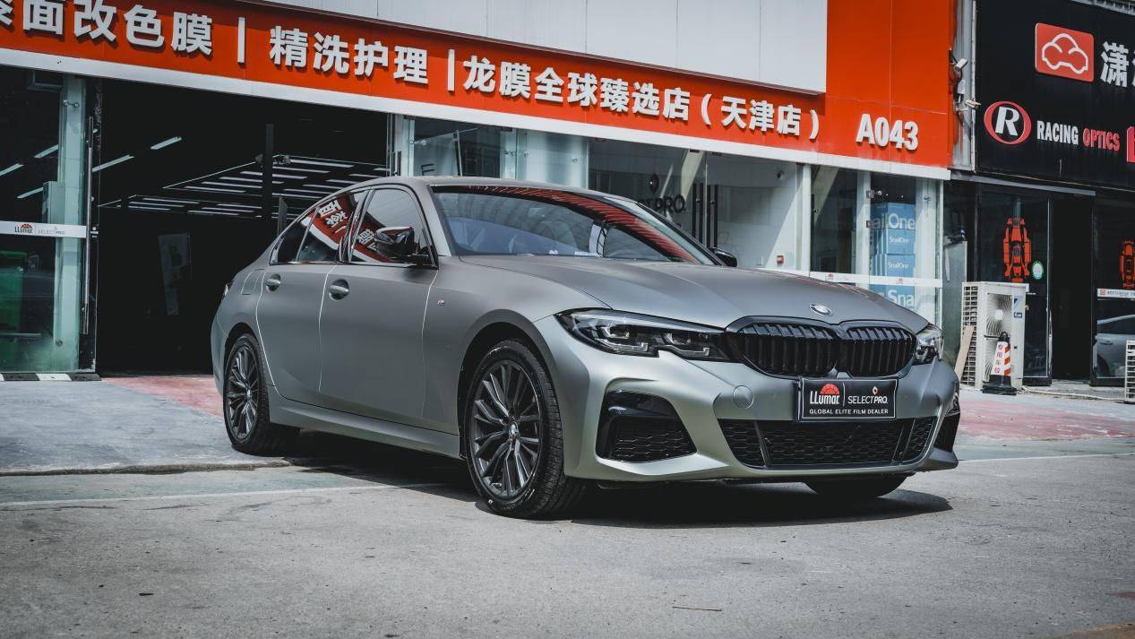 天津贴膜店宝马325i超哑绿灰改色案例分享_搜狐汽车_搜狐网