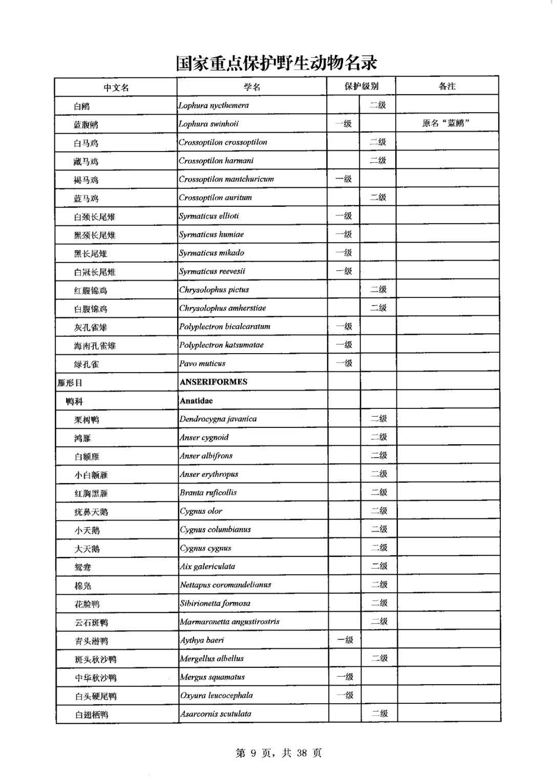 2022野生动物保护名录图片