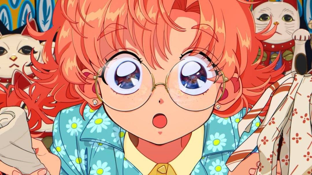 原创很有年代感的动漫少女插画大眼睛看起来就炯炯有神