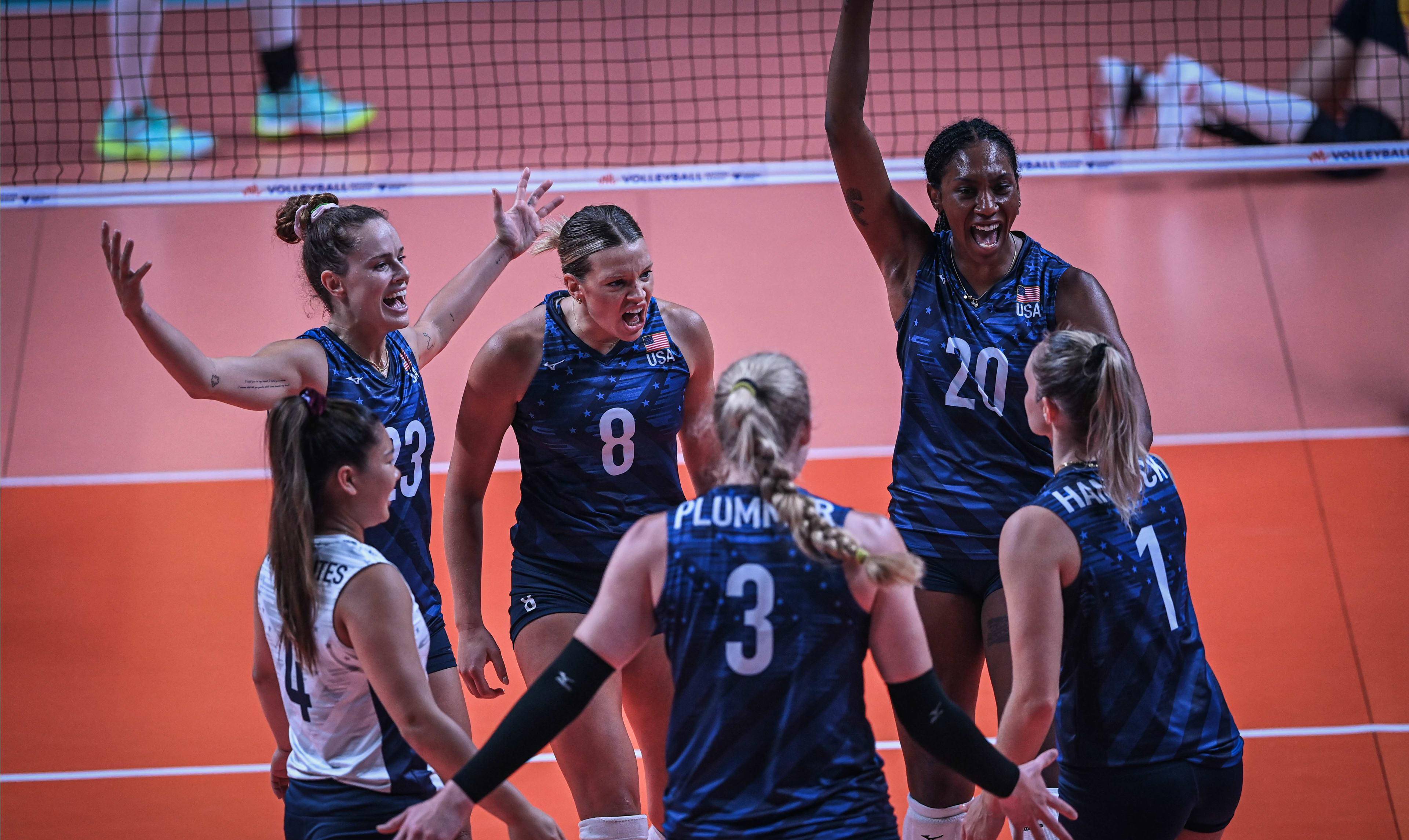 美国女排在去年夏天的东京奥运会闯进决赛,并且战胜巴西女排夺得冠军
