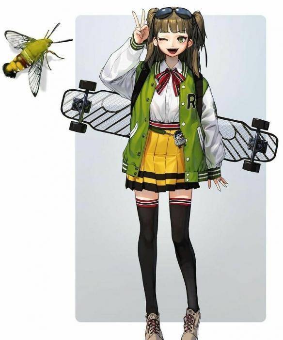 同时,这位画师还绘制出了各种各样的生物拟人化,包括飞蛾拟人化,鸟类