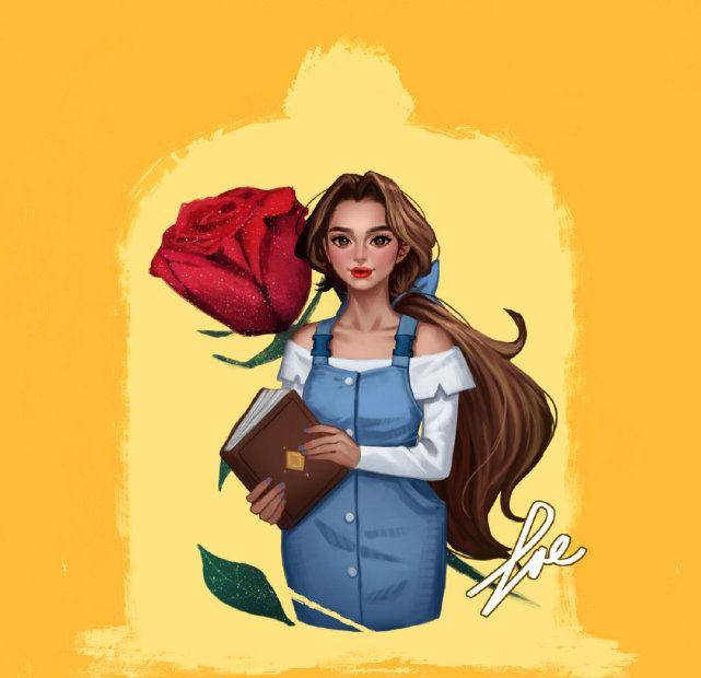 当迪士尼公主换上现代装,宝嘉康蒂很时髦,贝儿秀外慧中_笔下_梅莉达