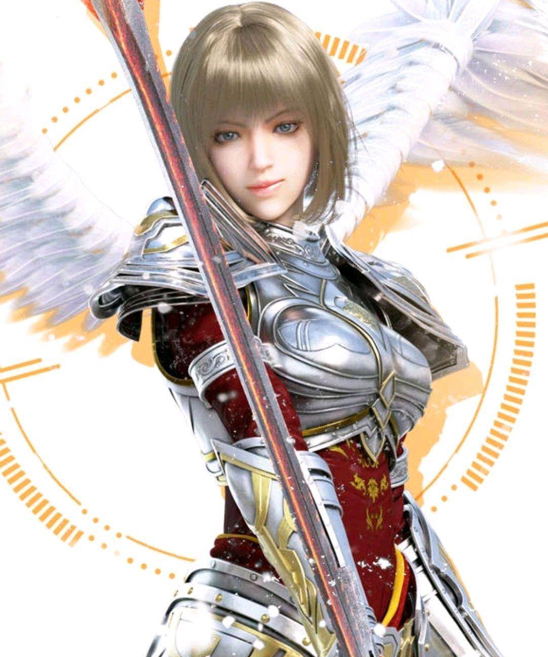 天使炙心是神圣凯莎的右翼护卫天使,也是最年轻的护卫天使,她只有500