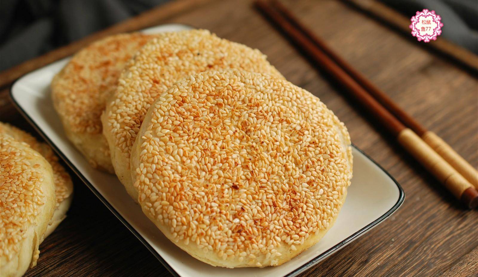 原创5分钟做一锅油酥烧饼电饼铛就行皮酥内软1顿3个不解馋