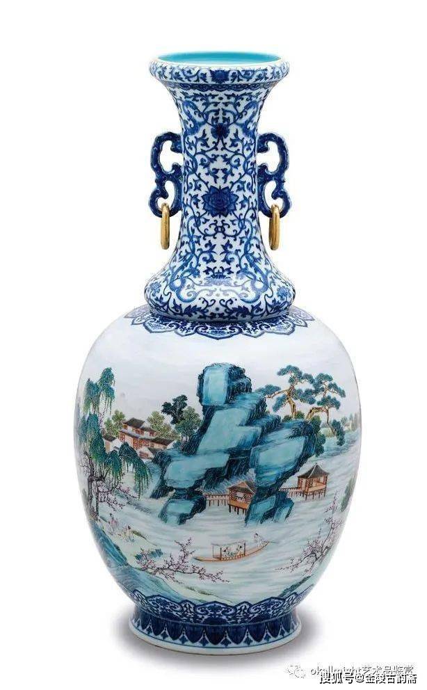 中国古美術　清時代 乾隆年製　青花花卉文　青花瓷 花瓶y117 清代乾隆青花花卉纹六方贯耳瓶高清图片下载_红动中国