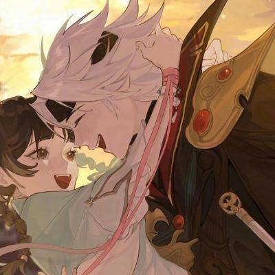 粘人又撩人的动漫头像唯美意境情侣图片