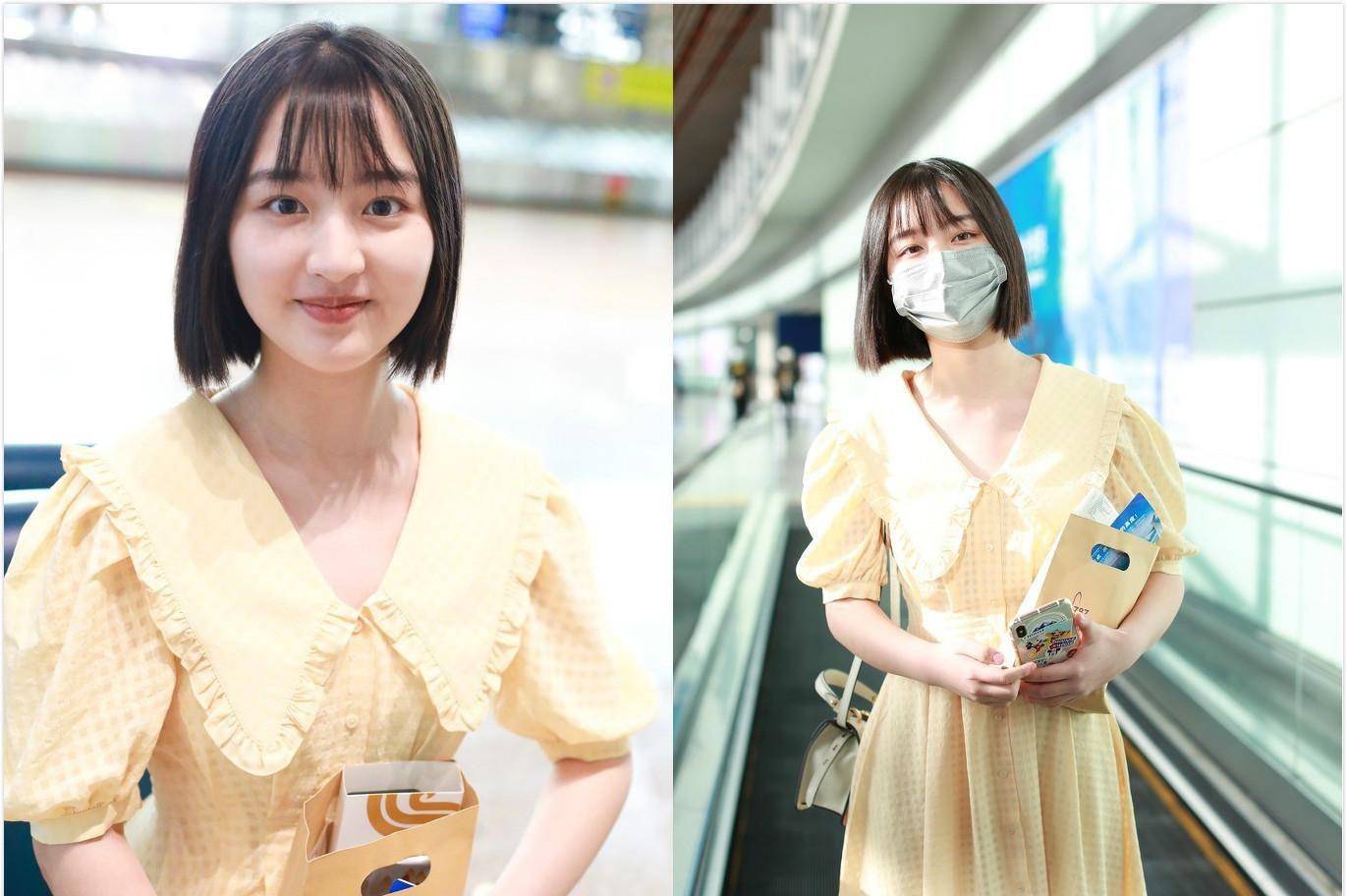 不愧是"大公主",邓恩熙穿淡黄色连衣裙,满脸胶原蛋白好俏皮_张艺凡_的