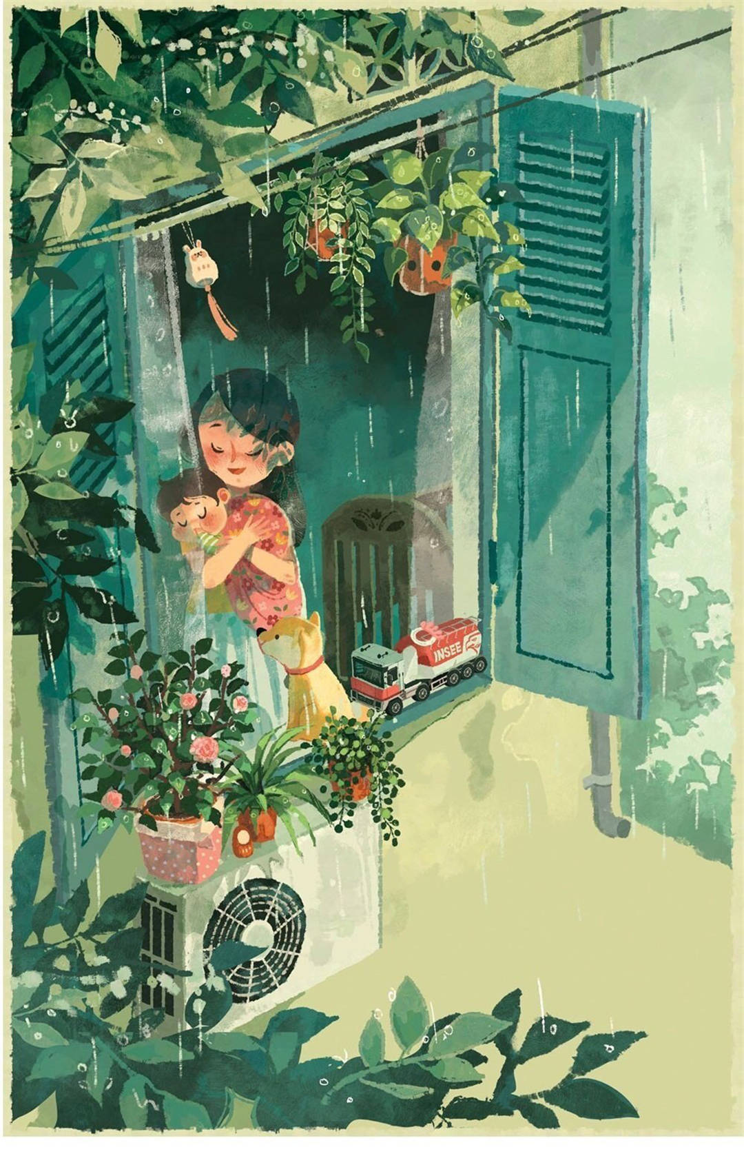 温暖治愈的儿童绘本场景插画,每幅画都洋溢着儿时美好的时光_作品