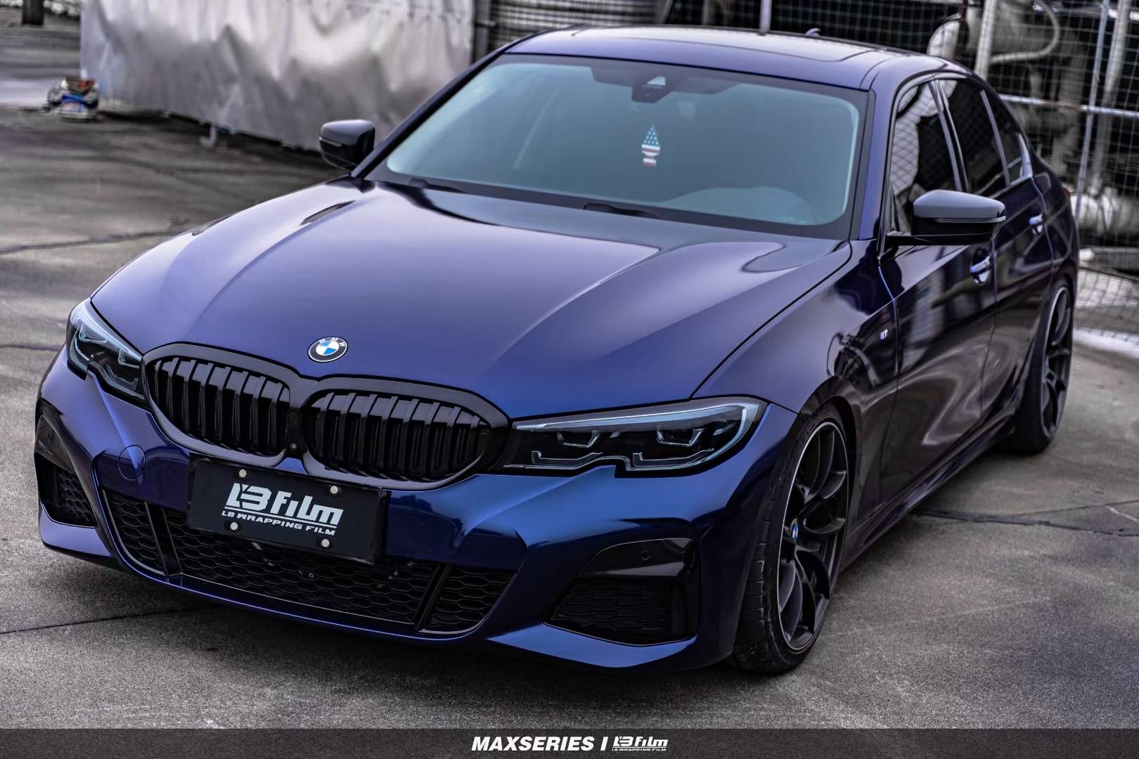 宝马3系lb改色膜pet丹泉石蓝高级深邃特别名贵