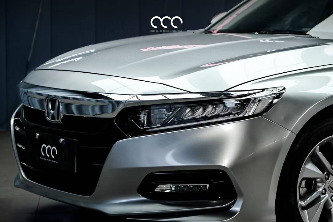 本田雅阁漫彩改色膜petgt银典藏版这个银色确实很帅