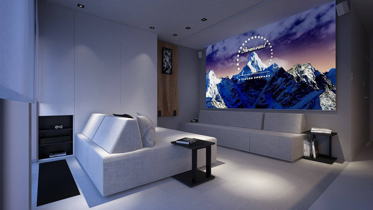 在家里享受电影!50个客厅投影仪装修案例_房间_电视_屏幕