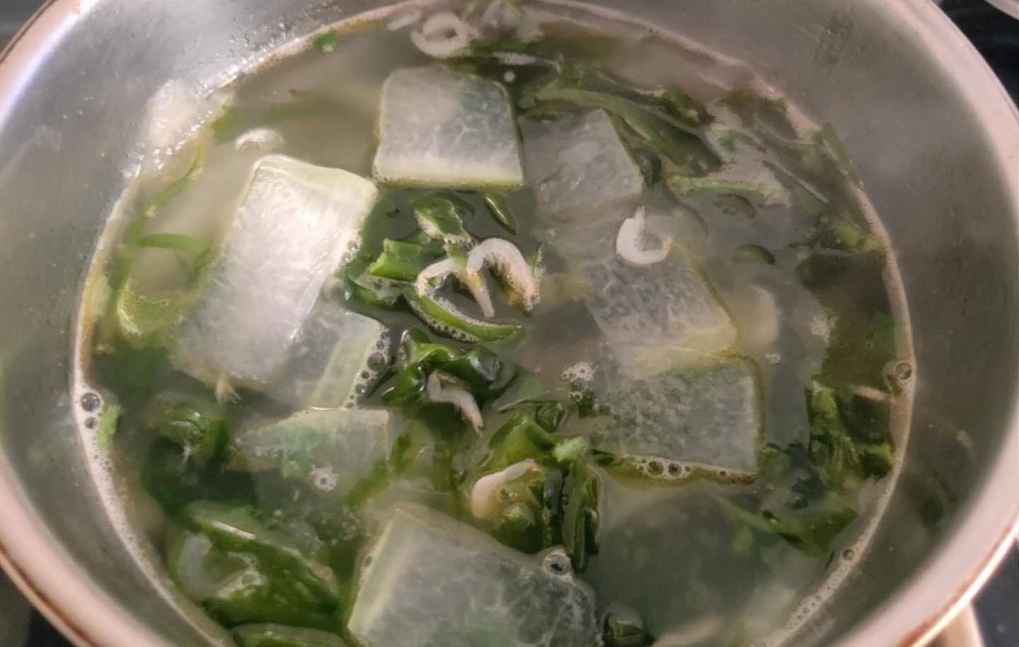 原创冬瓜虾皮海带汤清热去火健脾祛湿气水肿型肥胖的低脂减肥餐