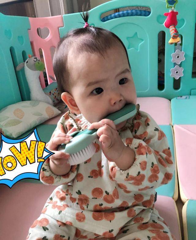 主持人红果果晒9个月女儿,长相洋气像公主,老公绿泡泡罕见出镜_桔子