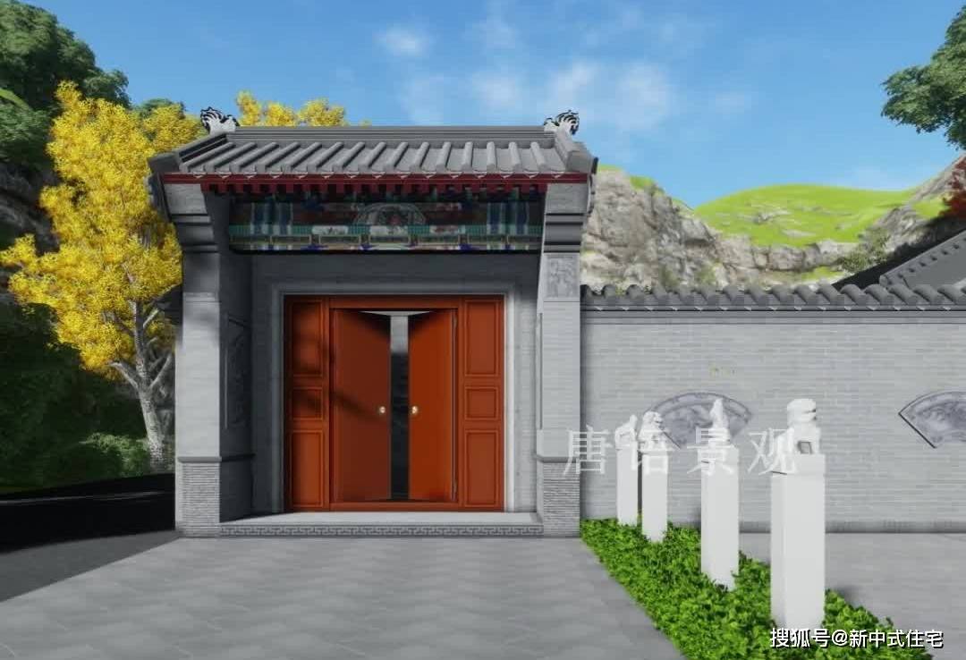 自建房中式庭院門樓設計,古色古香精緻庭院_庭院_門樓_設計