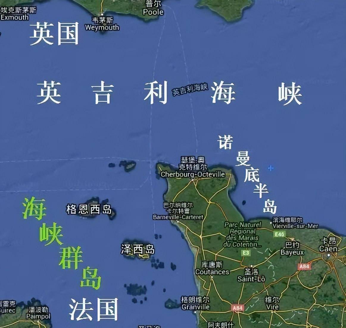 二战后,国际法院将根西岛和泽西岛等海峡群岛判给了英国.