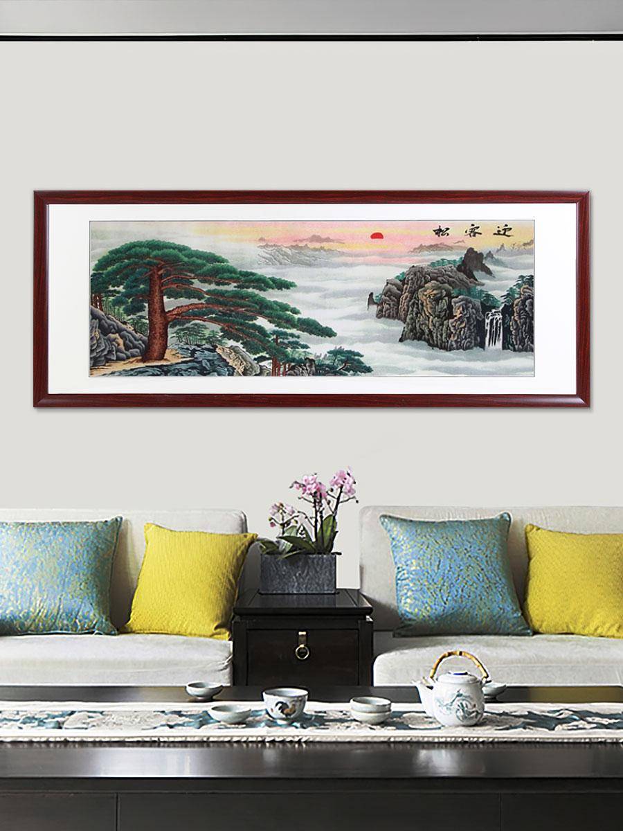 客厅装饰画这样选,"背靠青山摇钱树,面临绿水聚宝盆",可信吗_山水画