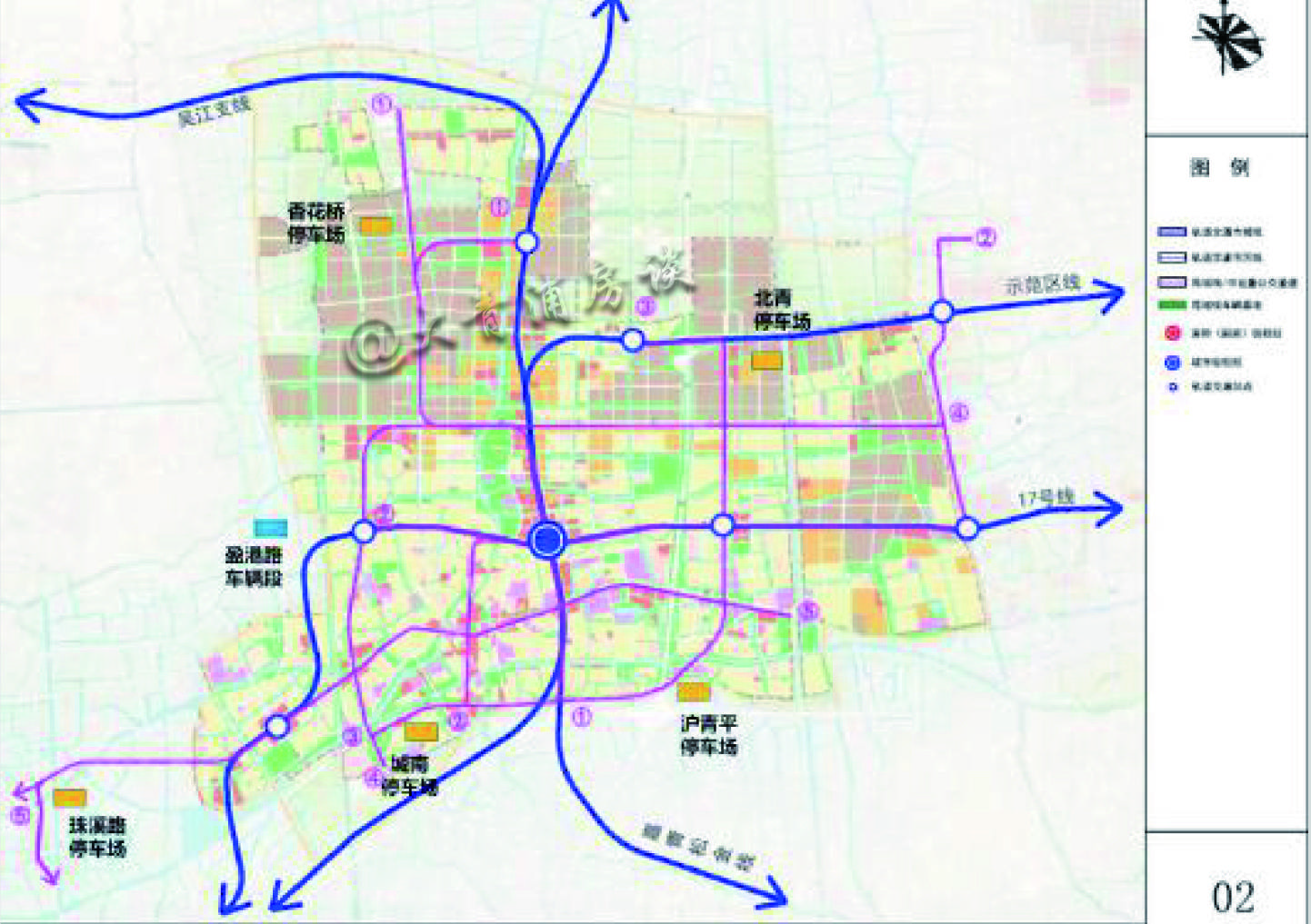 青浦新城中运量规划曝光,共5条骨干通道,2025年建成1条_大道_淀山湖