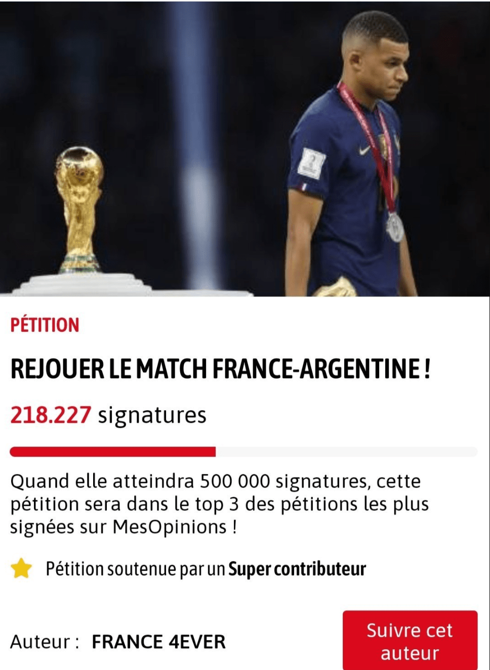 魔法打败魔法!30万阿根廷人请愿法国停止哭泣，回应重踢世界杯决赛