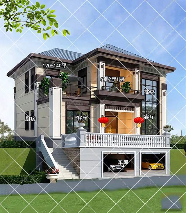 18套带地下车库的农村别墅,开春建房就选这样的,村里无同款_生活_尺寸