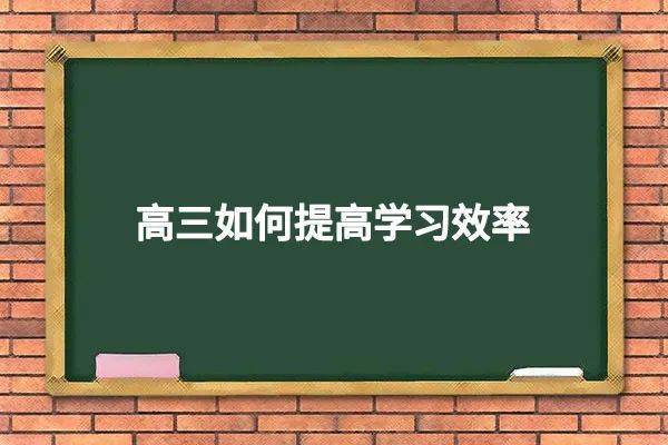 高三如何提高学习效率?高效提升成绩的几个方法!_时间段_复习_孩子