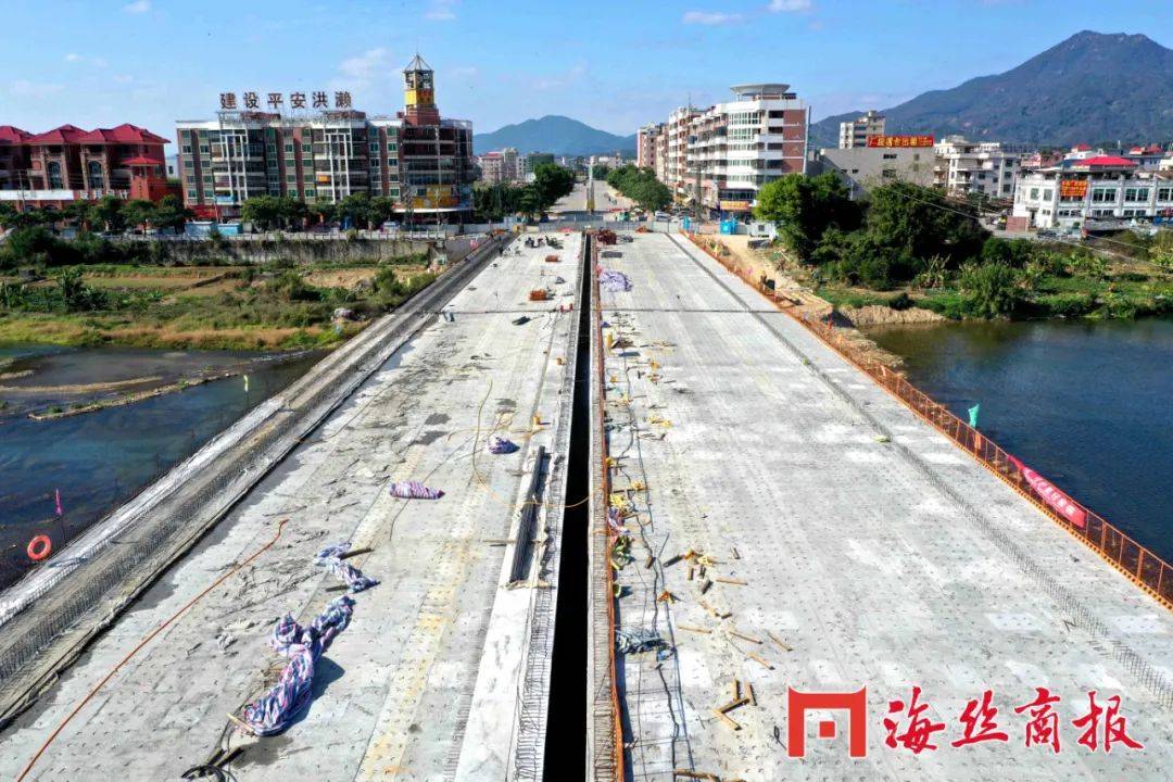 县道335(诗康线)康美复线一期工程已完成全部桥梁桩基及右幅梁片架设