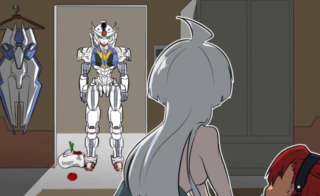 高达水星的魔女爆笑玩梗图终于理解希罗的话风灵高达牛头人模式_人机