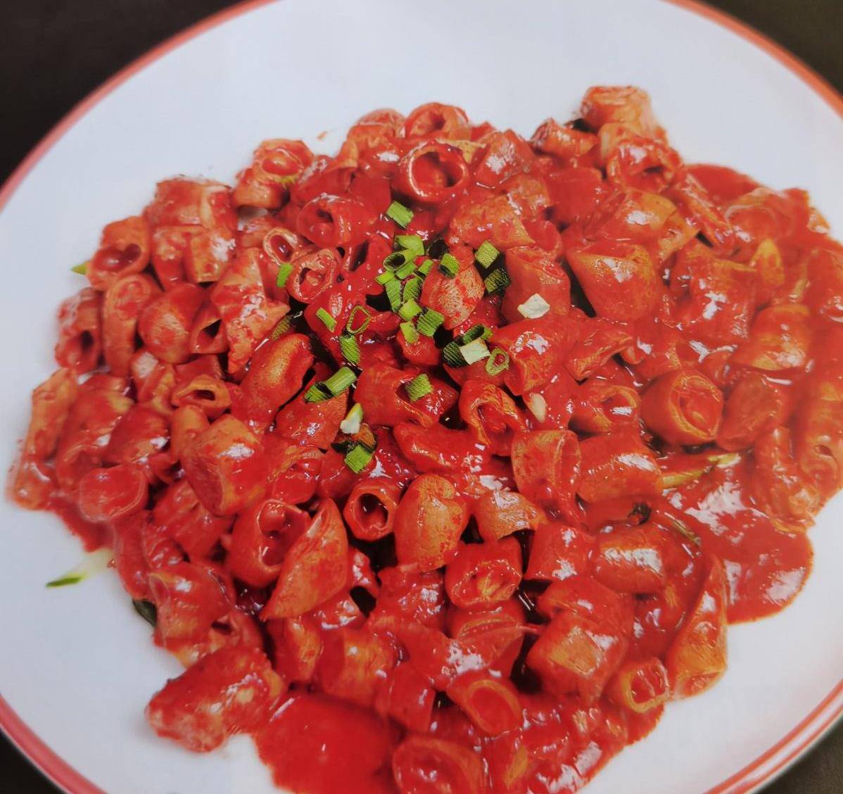 糟炒小肠 成菜软韧q弹 甜成适中 酒香四溢_清水_大火_白糖