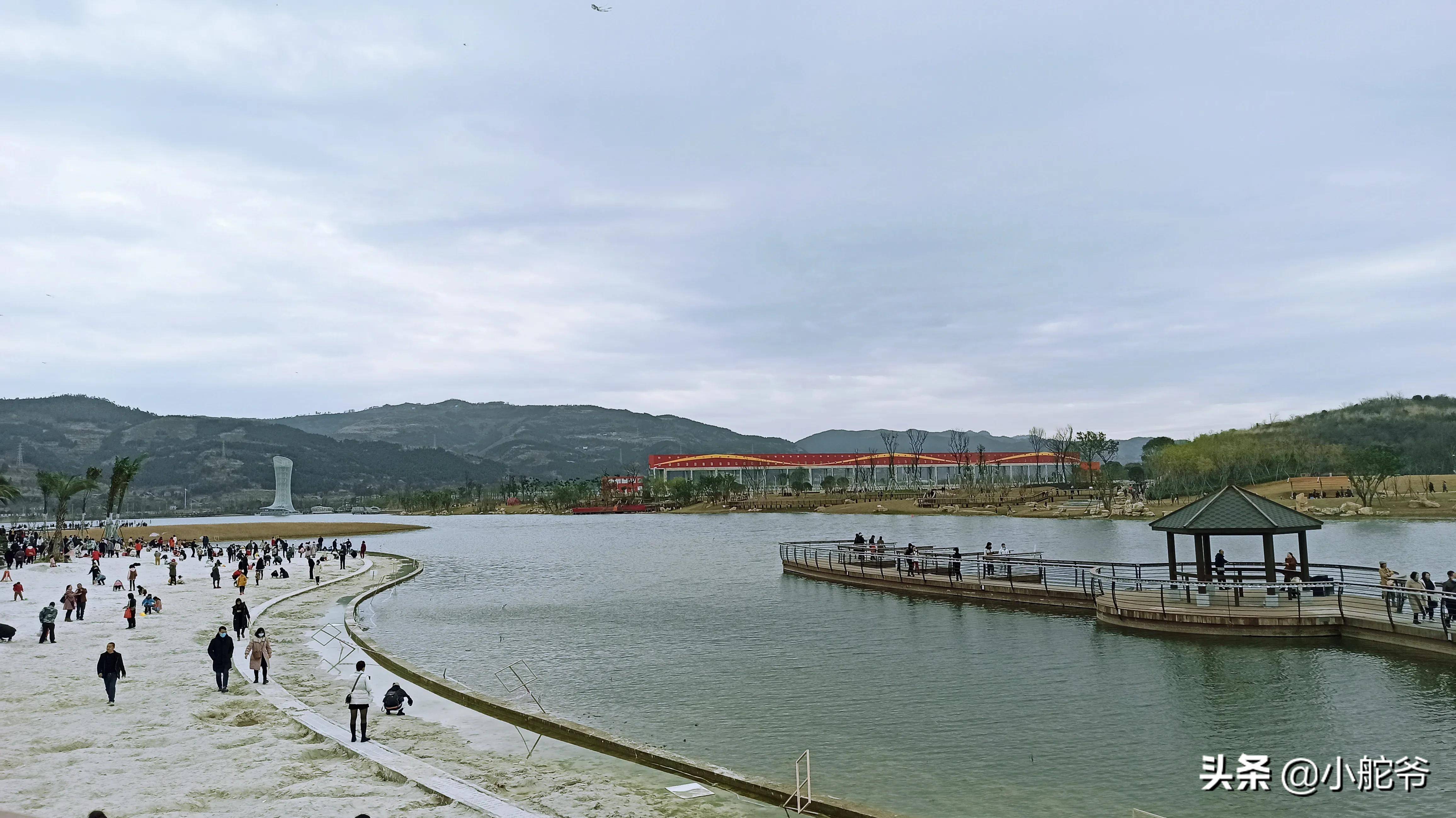 成都金堂来宝沱公园-水域沙滩,春风拂面_望丛楼_栈道_亲水
