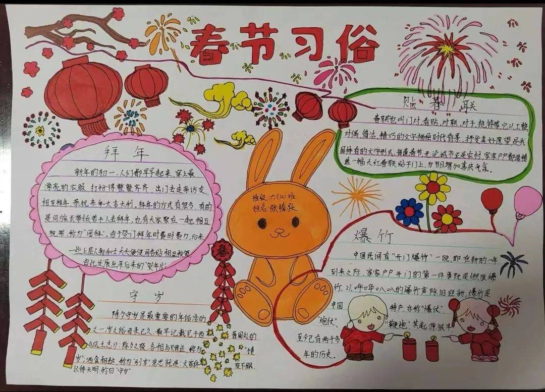春节手抄报八年级语文图片