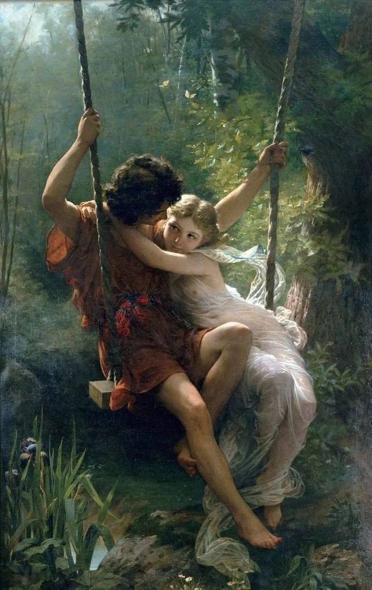 库特作品充满了唯美,作为学院派的代表人物,他的作品《春日》和《暴风